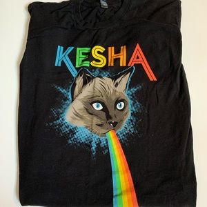 Kesha Cat Throw Up Rainbow T-shirt Size Medium Men
